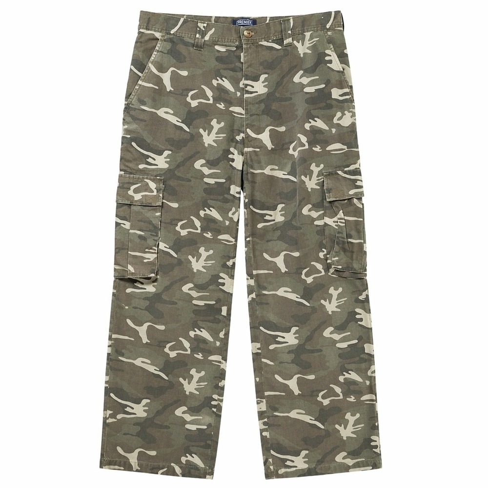 PREMIER International Camo Cargo Pant Sz 36x32 (35x31) 90s Y2K Grunge Skater GUC